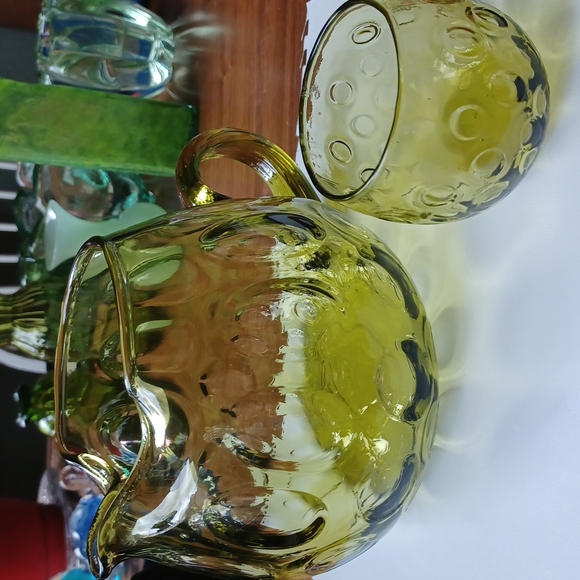 💚Empoli Art Glass Green Coin Dot Pitcher - Picture 11 of 11